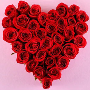 Heart Roses Arrangement Valentines Day
