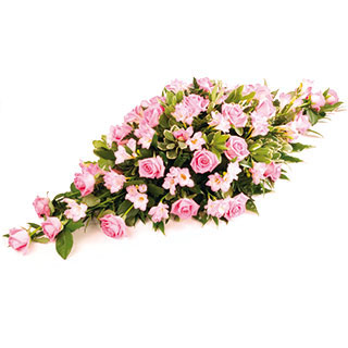 Pink Funeral Coffin Arrangement
