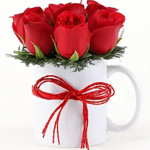 Red Rose Mug Arrangement