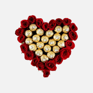 Heart Roses Ferrero Rocher Arrangement