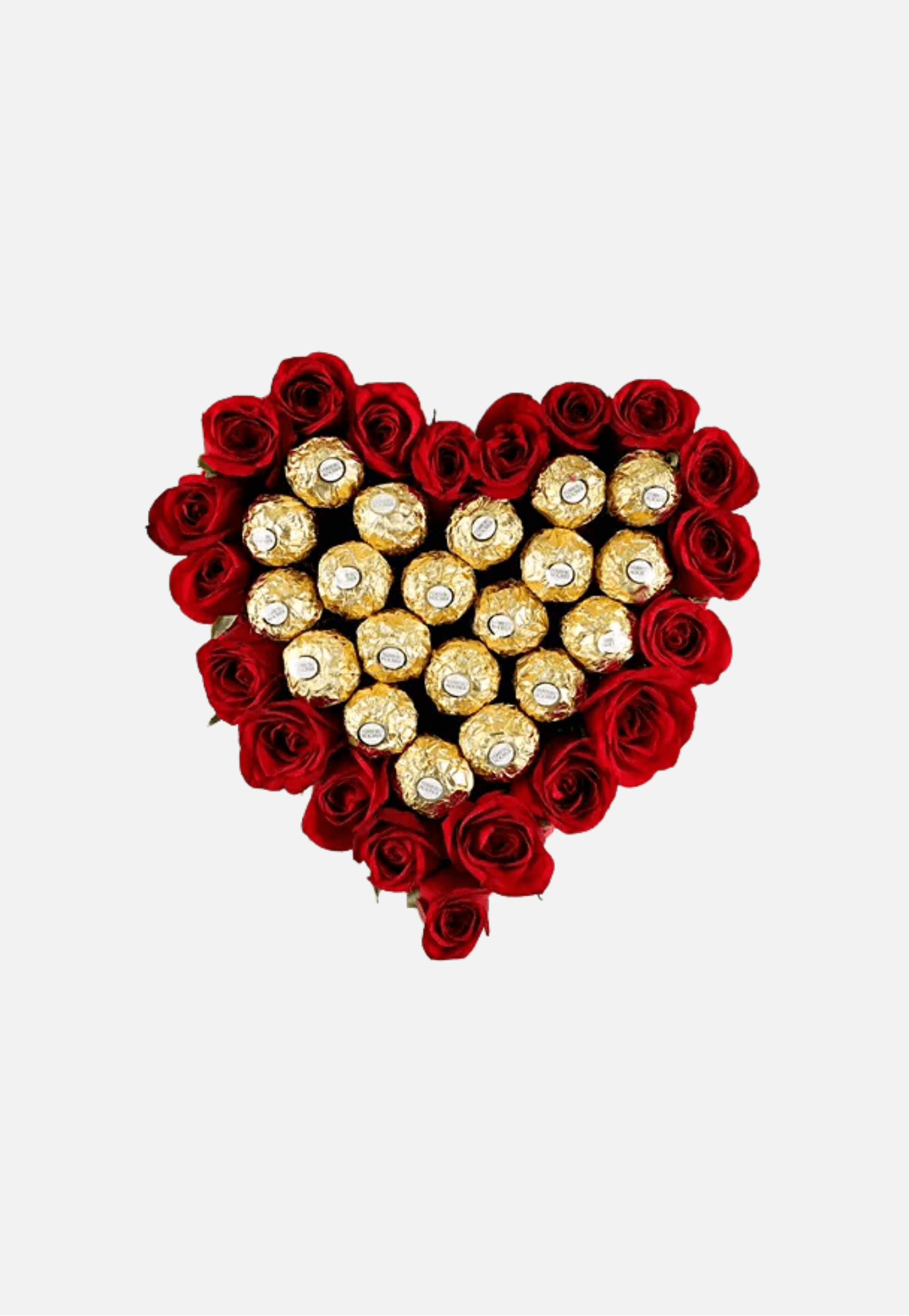 Heart Roses Ferrero Rocher Arrangement