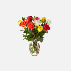 Mixed Roses with Vase - Izami Florist